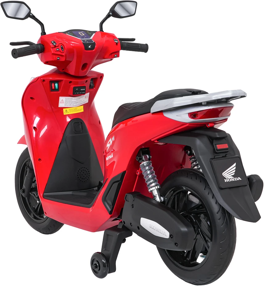 Vaikiškas elektrinis motoroleris Honda SH125i su LED šviesomis ir Bluetooth, nuo 3 metų, juodas