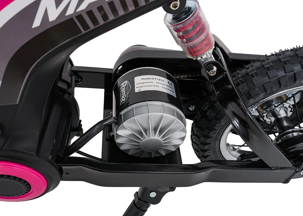 Vaikiškas elektrinis motoroleris su 350W varikliu, 3 greičiai, LED žibintai, nuo 3 metų