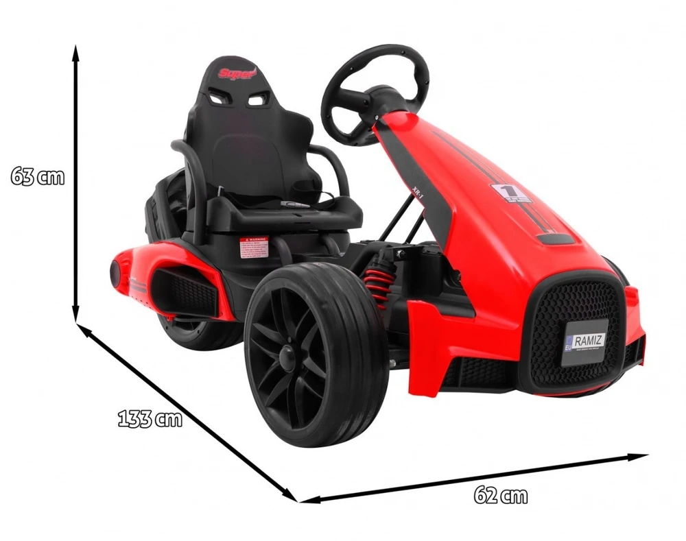 Ramiz Elektrinis kartingas Bolid XR-1, Raudona
