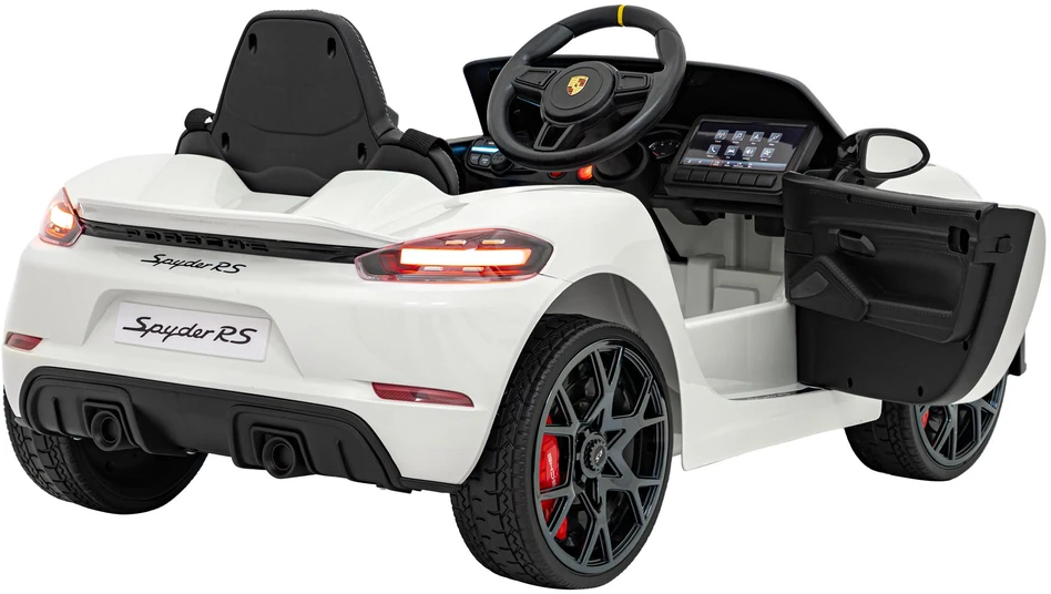 Roger Elektromobilis Porsche Spyder RS 718, Baltas
