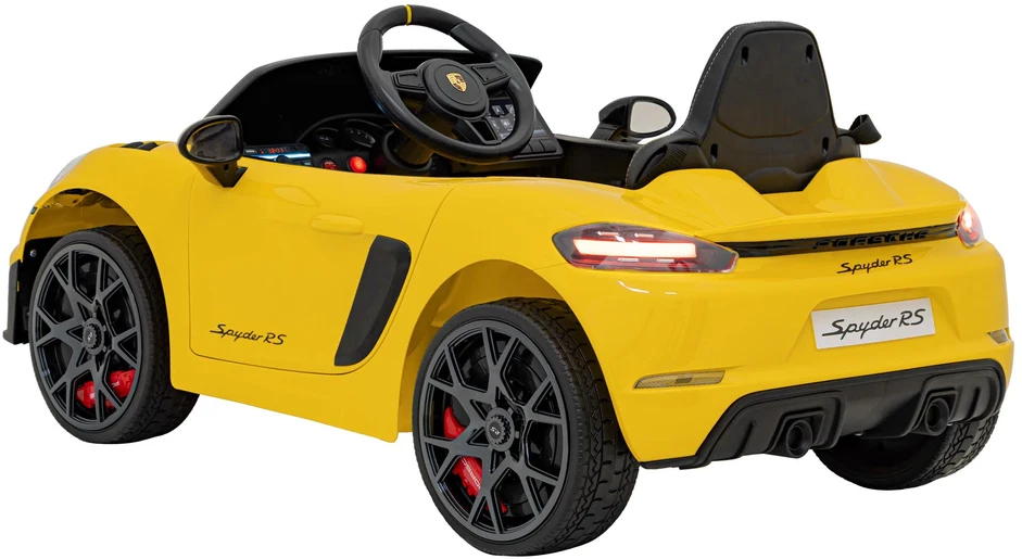 Roger Elektromobilis Porsche Spyder RS 718 geltonas