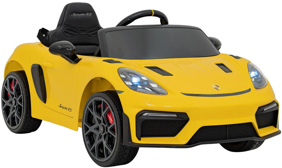 Roger Elektromobilis Porsche Spyder RS 718 geltonas