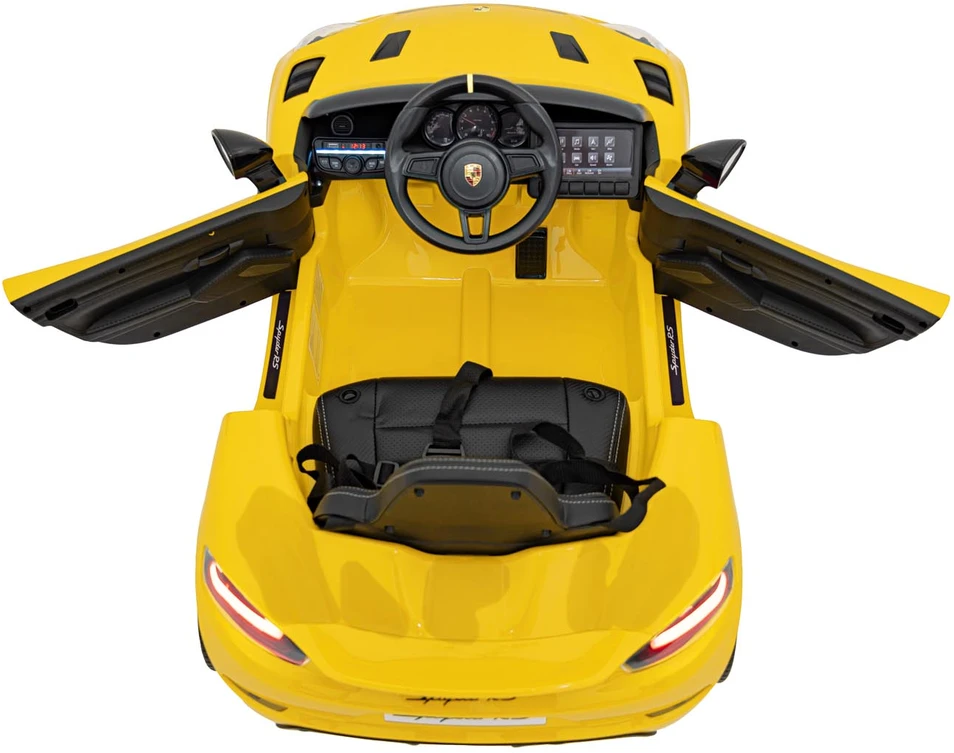 Roger Elektromobilis Porsche Spyder RS 718 geltonas