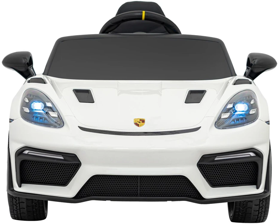 Elektromobilis Porsche 718, lakuotas baltas