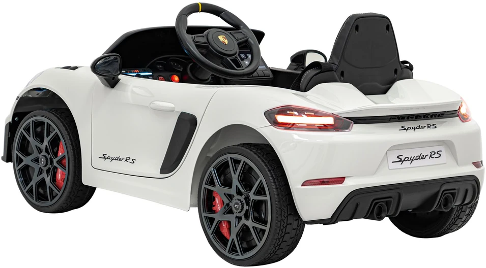 Elektromobilis Porsche 718, lakuotas baltas
