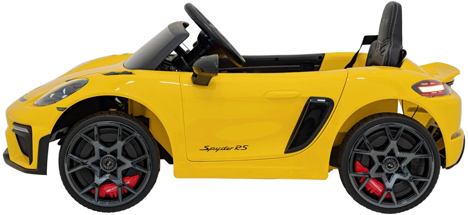 Roger Elektromobilis Porsche Spyder RS 718 geltonas
