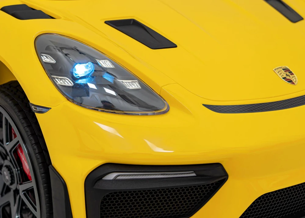 Roger Elektromobilis Porsche Spyder RS 718 geltonas