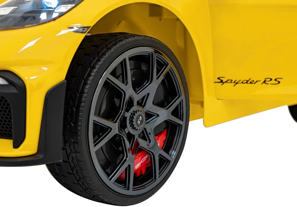 Roger Elektromobilis Porsche Spyder RS 718 geltonas