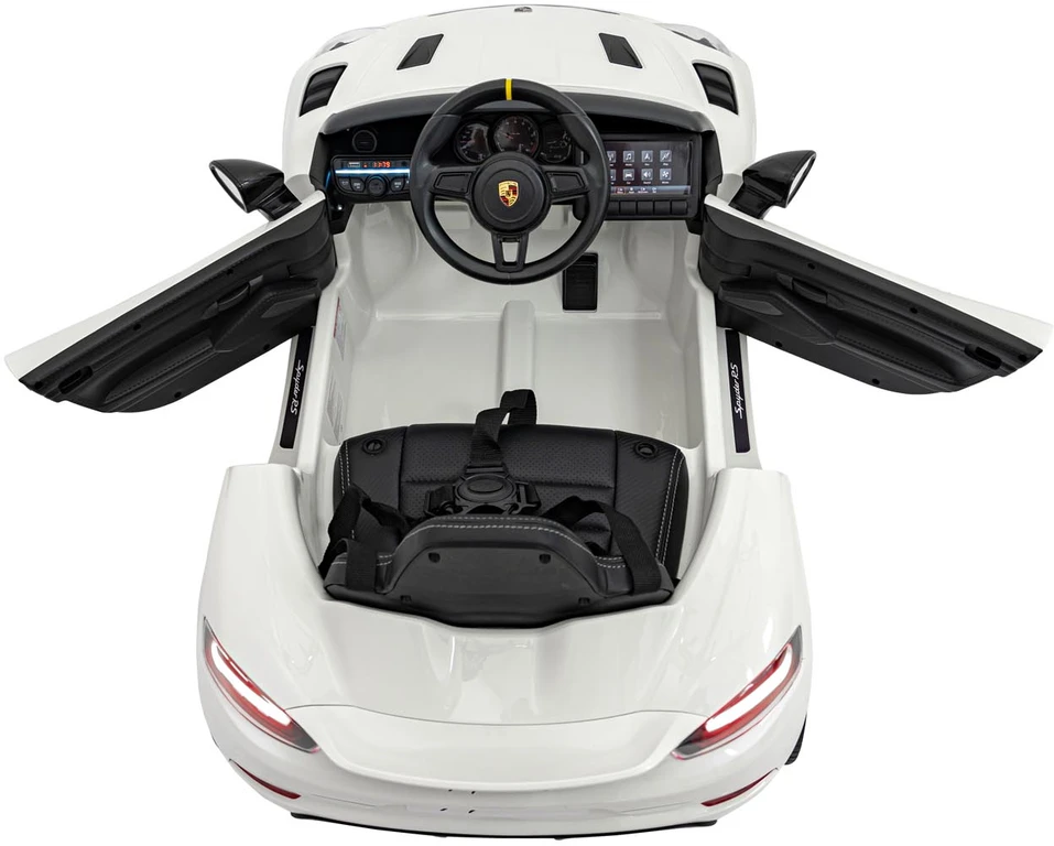 Elektromobilis Porsche 718, lakuotas baltas