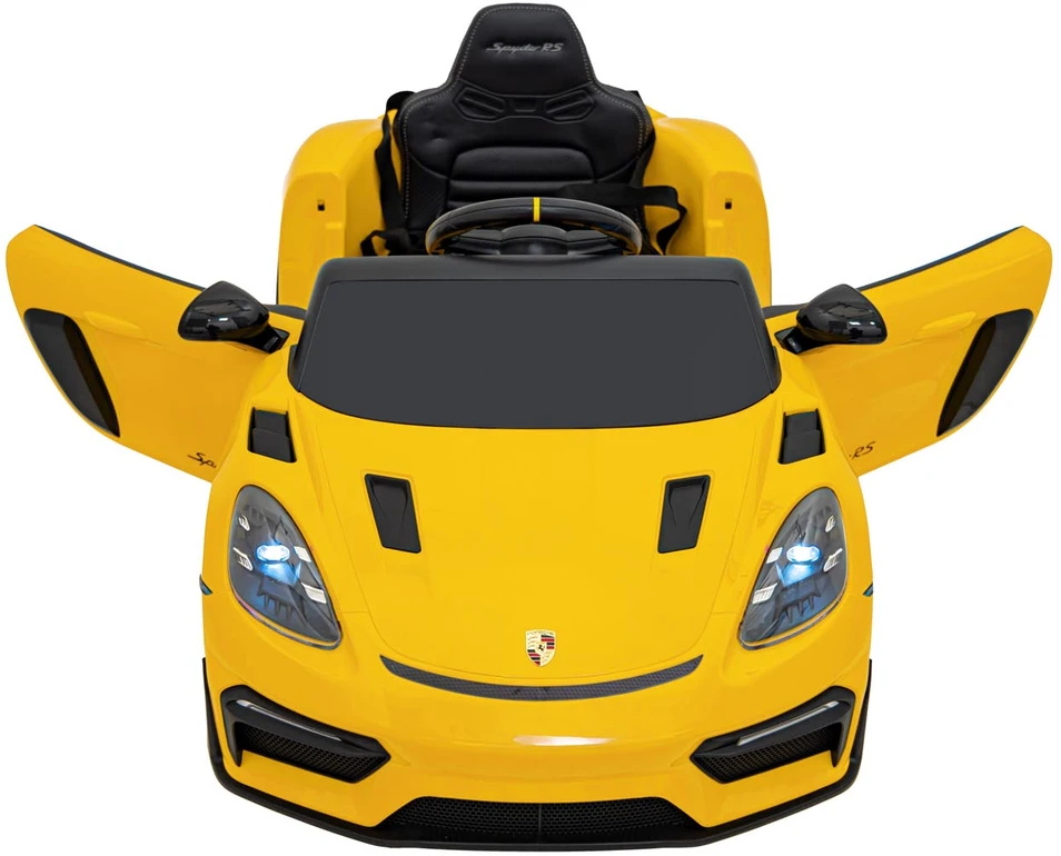 Roger Elektromobilis Porsche Spyder RS 718 geltonas