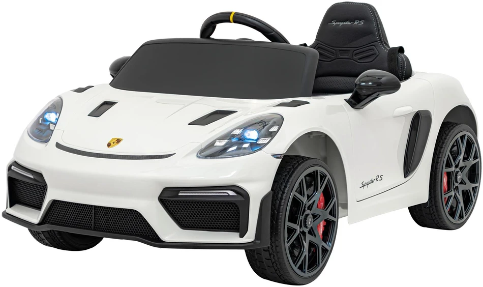 Elektromobilis Porsche 718, lakuotas baltas