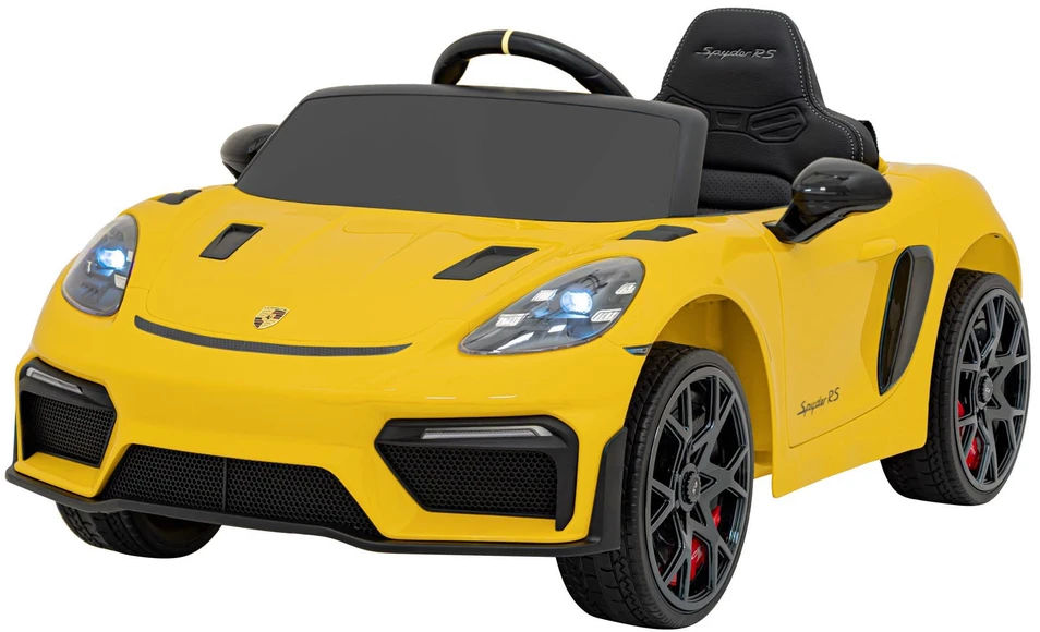 Roger Elektromobilis Porsche Spyder RS 718 geltonas