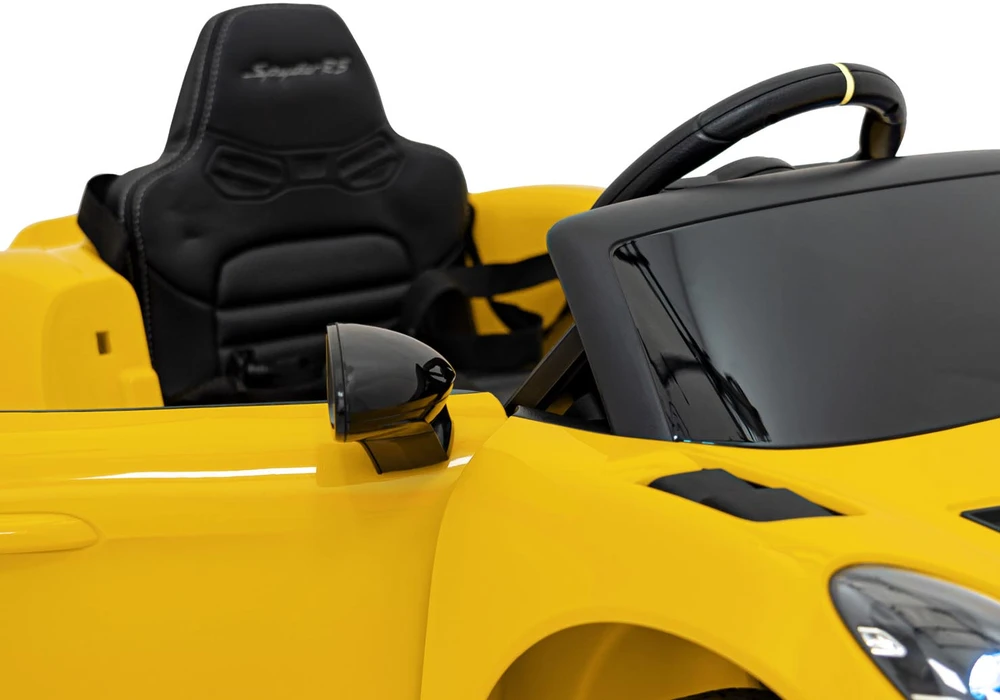 Roger Elektromobilis Porsche Spyder RS 718 geltonas