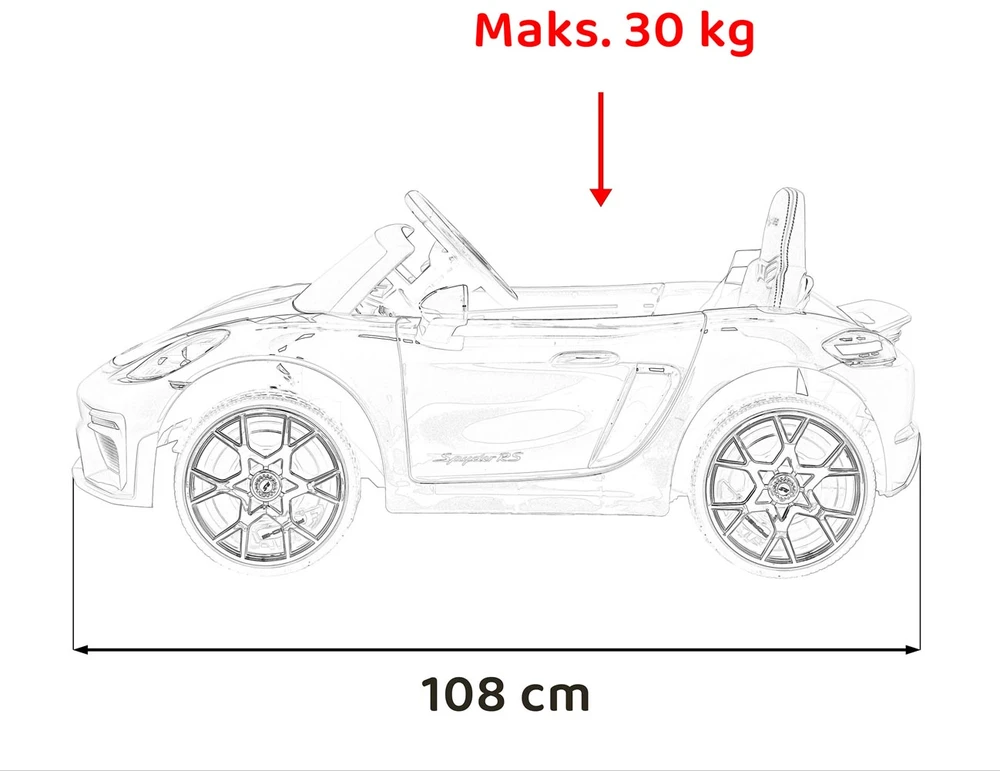 Elektromobilis Porsche 718 MP4, Baltas