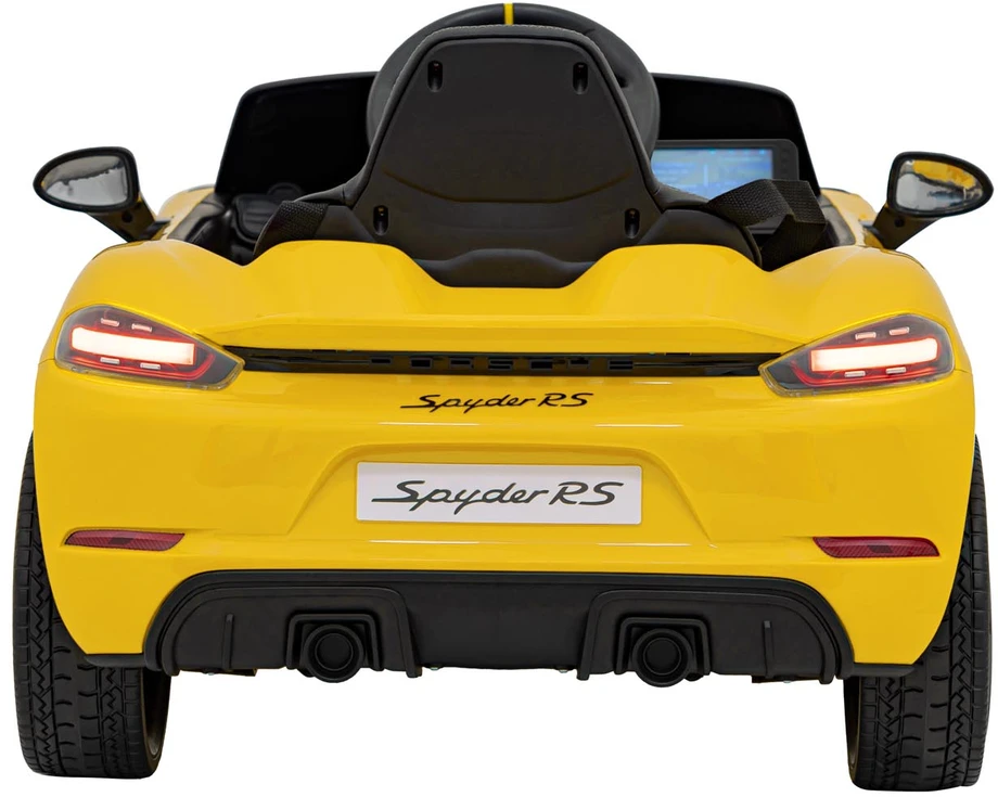 Elektromobilis Porsche Spyder RS 718 geltonas MP4 versija