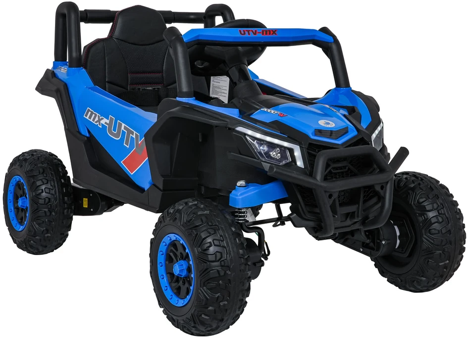 Vaikiškas elektrinis UTV-MX keturratis su 3 greičiais ir saugos mygtuku, nuo 3 metų