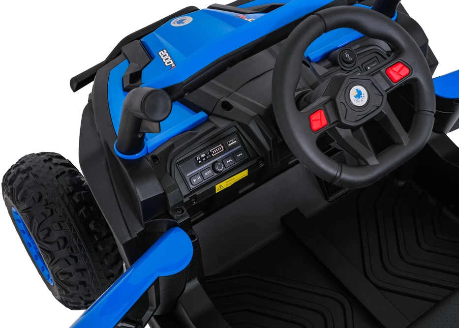 Vaikiškas elektrinis UTV-MX keturratis su 3 greičiais ir saugos mygtuku, nuo 3 metų