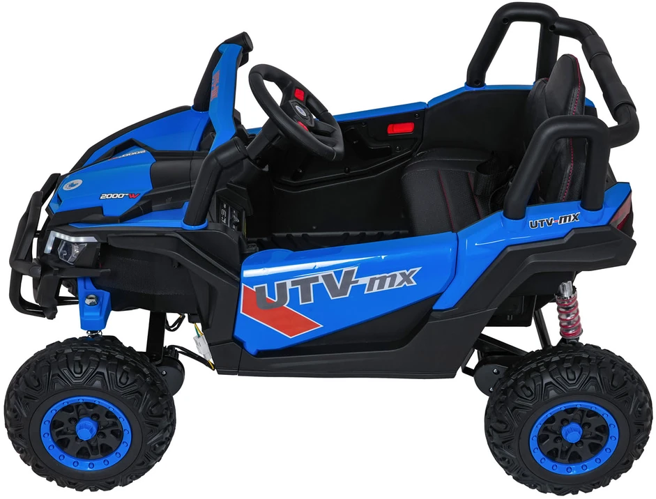 Vaikiškas elektrinis UTV-MX keturratis su 3 greičiais ir saugos mygtuku, nuo 3 metų