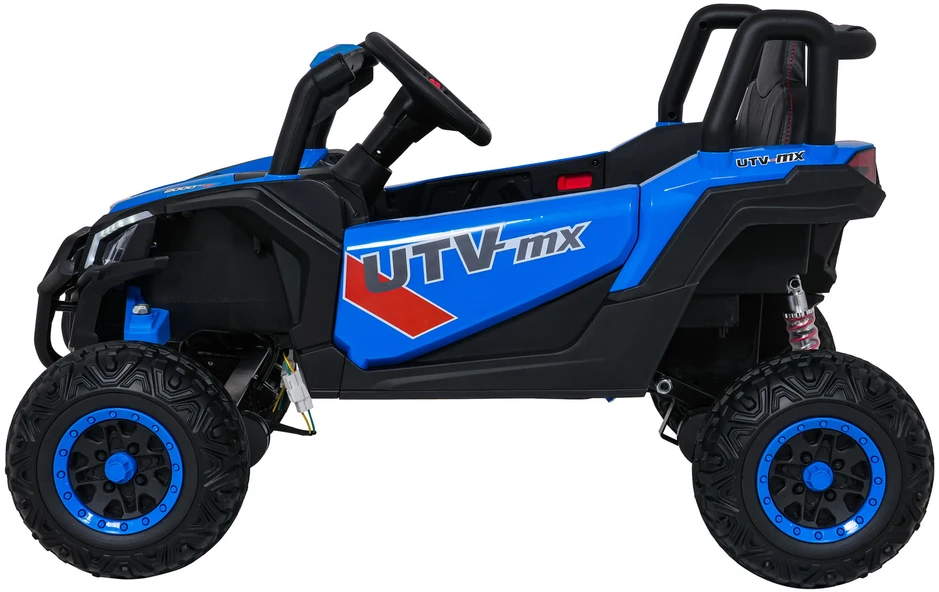 Vaikiškas elektrinis UTV-MX keturratis su 3 greičiais ir saugos mygtuku, nuo 3 metų