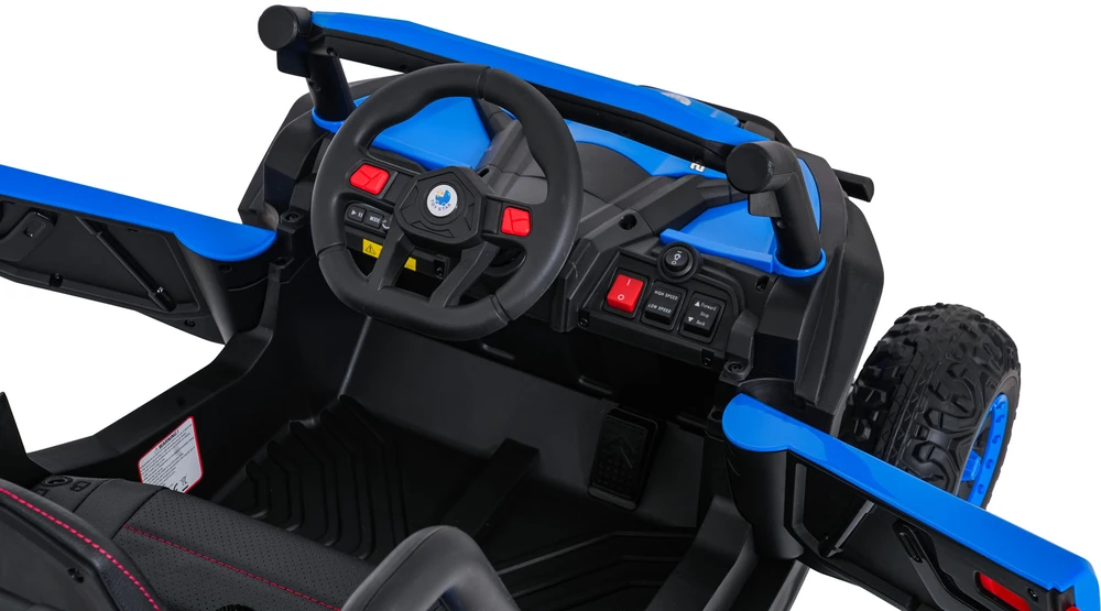 Vaikiškas elektrinis UTV-MX keturratis su 3 greičiais ir saugos mygtuku, nuo 3 metų