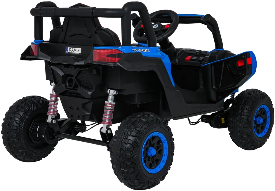 Vaikiškas elektrinis UTV-MX keturratis su 3 greičiais ir saugos mygtuku, nuo 3 metų