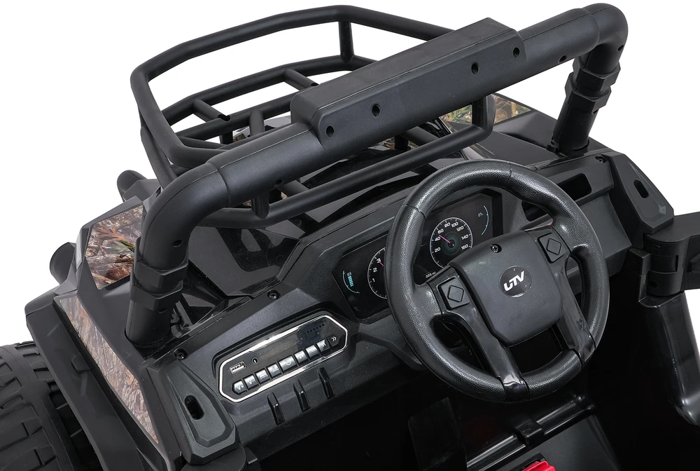 Vaikiškas elektrinis UTV visureigis su 2x200W varikliais, 3 greičiai, saugos mygtukas, EVA ratai