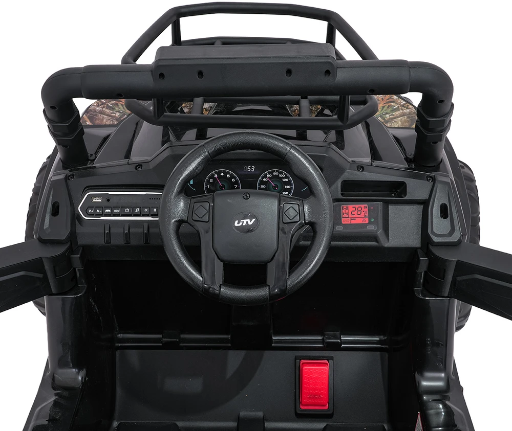 Vaikiškas elektrinis UTV visureigis su 2x200W varikliais, 3 greičiai, saugos mygtukas, EVA ratai