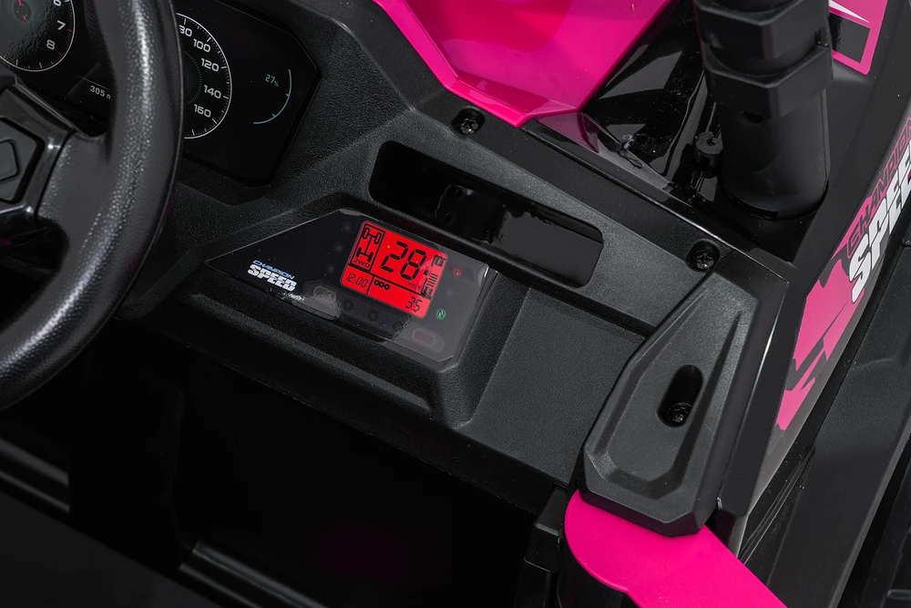 Vaikiškas elektrinis visureigis su 2 varikliais, 3 greičiai, saugos mygtukas, nuo 3 metų