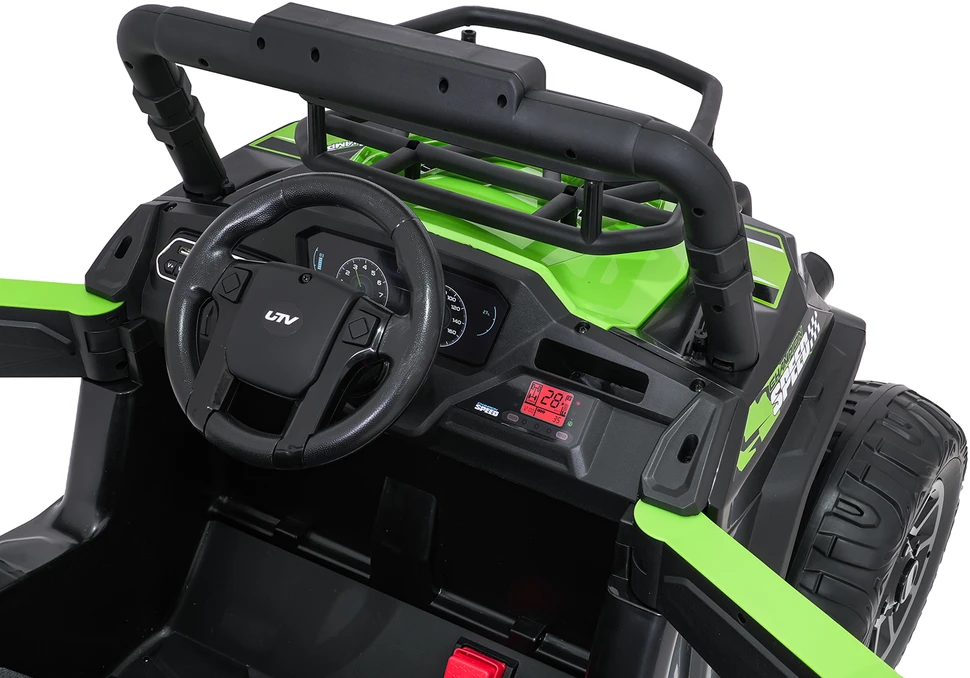 Vaikiškas elektrinis visureigis UTV su 2x200W varikliais, 3 greičiai, LED šviesos, 3-8 m