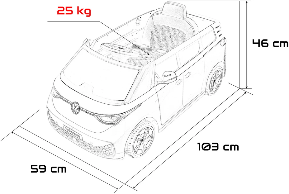 Elektromobilis Volkswagen ID BUZZ, Raudona