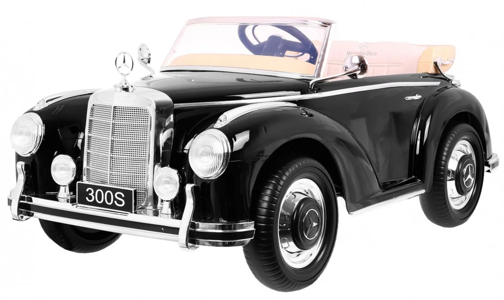 Ramiz Elektromobilis Mercedes Benz 300S Retro, lakuotas juodas
