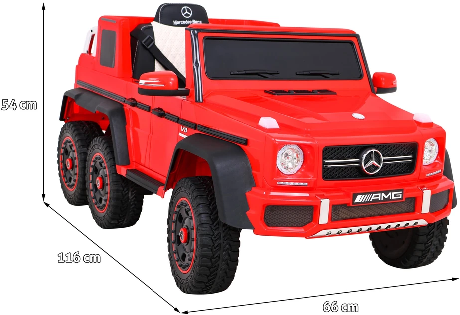 Ramiz Elektrinė mašina vaikams Mercedes G63 6x6 AMG Raudona