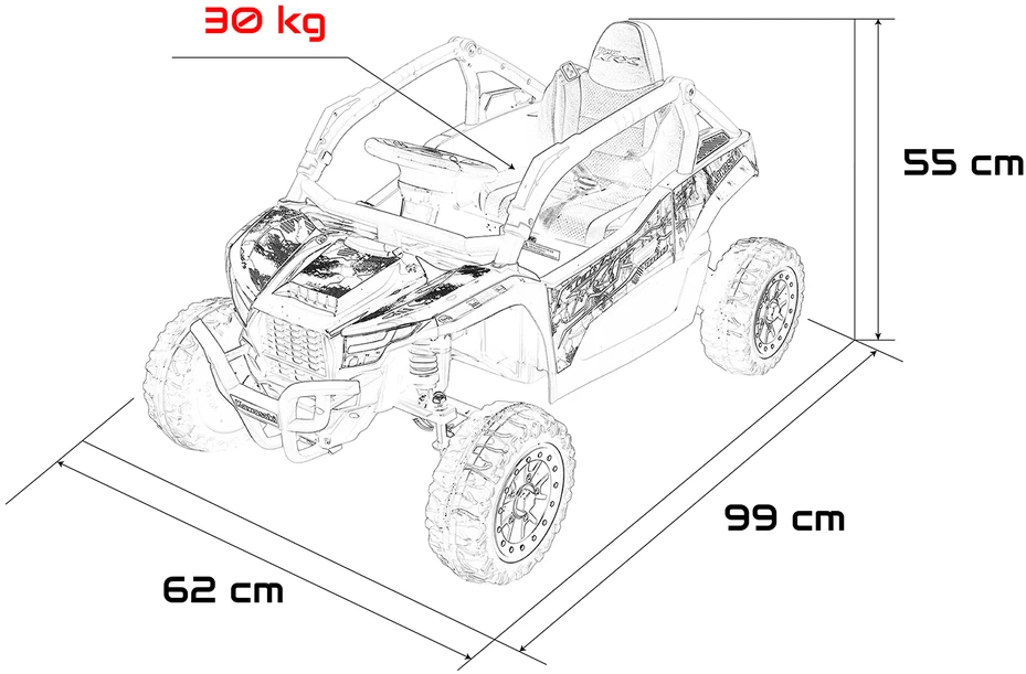 Elektrinis Buggy Kawasaki TERYX KRX1000, Pilkas