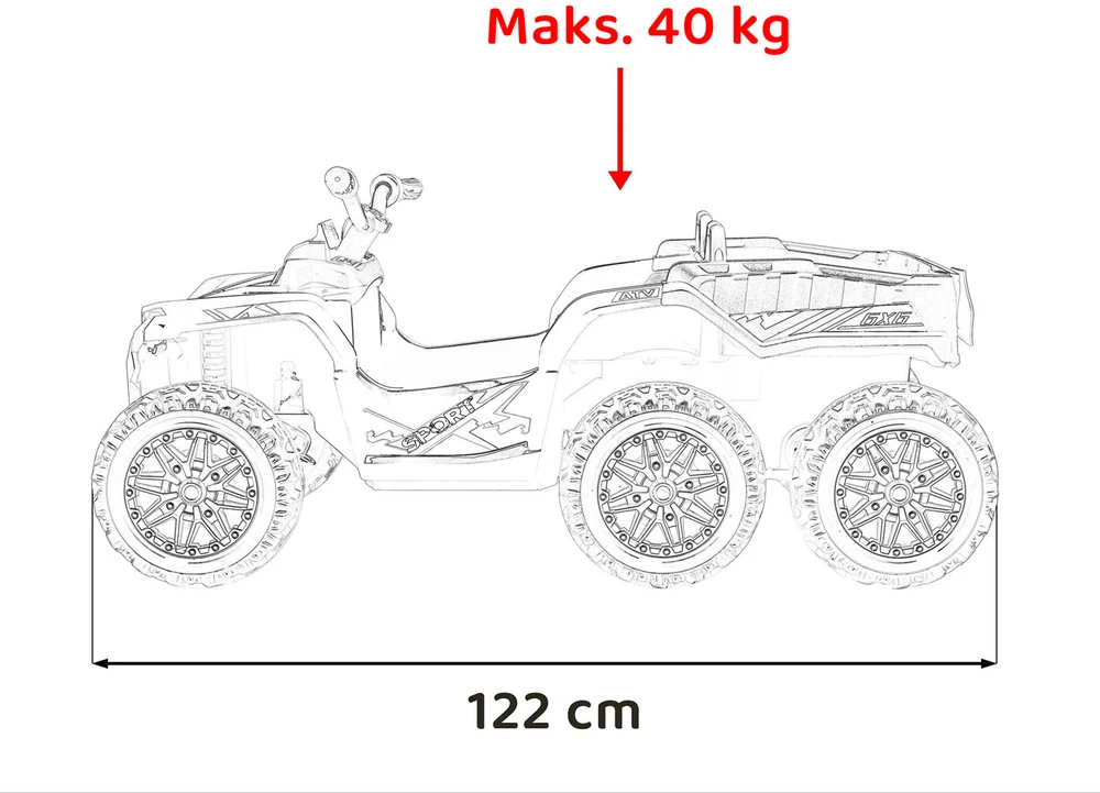 Dvivietis elektrinis keturratis Extreme Sport TX ATV 4x4, Geltona