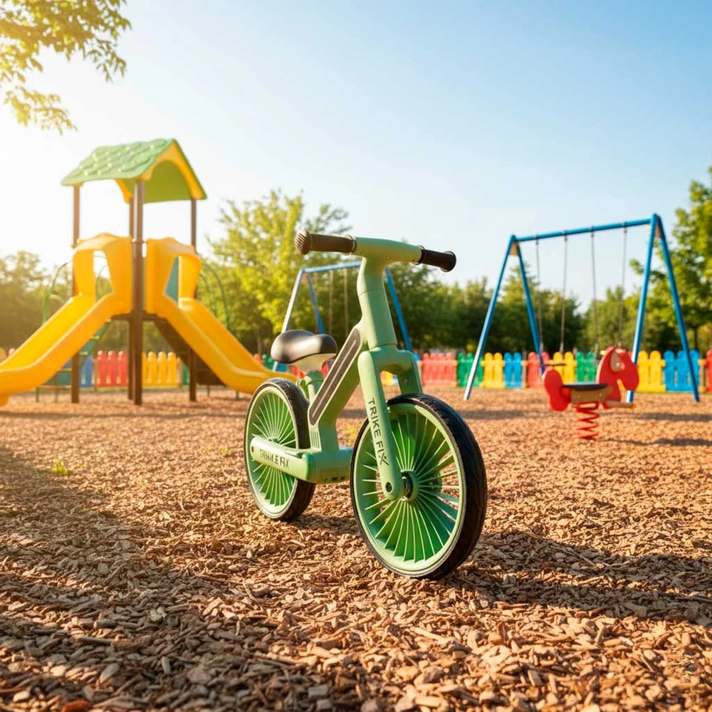 Baby Mix Balansinis dviratis Trike Fix Glow LED rėmas, žalias