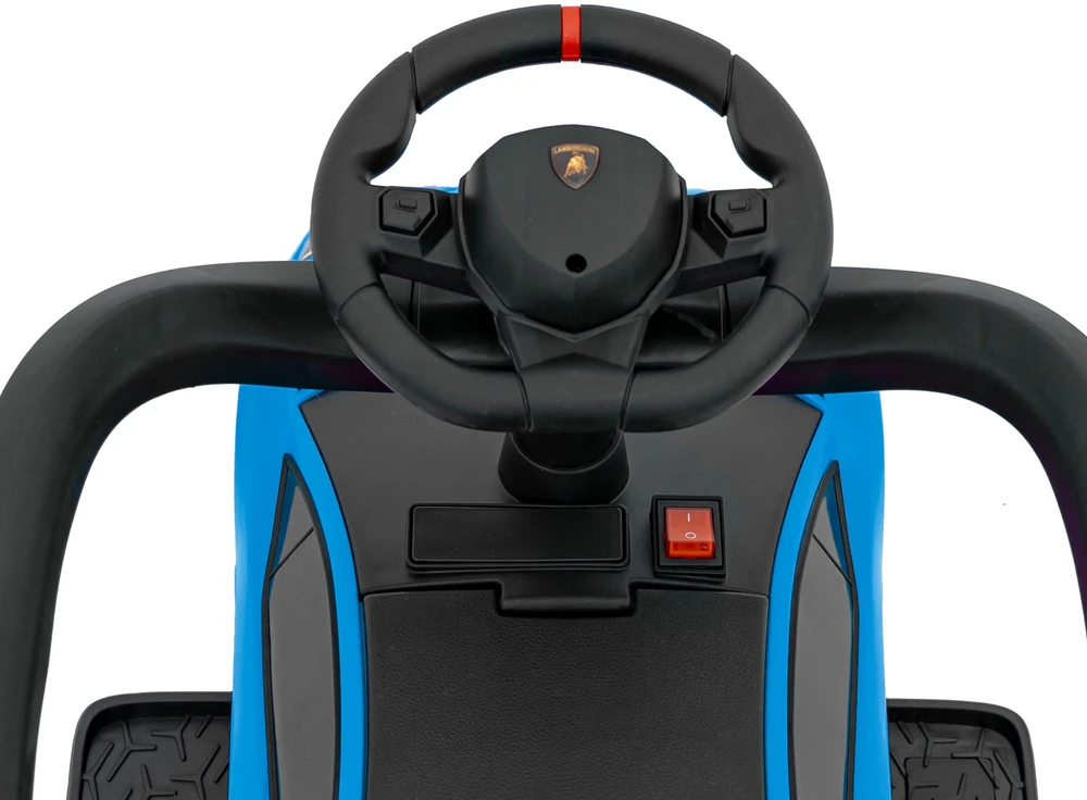 Ramiz Vaikiškas Lamborghini Aventador SV elektrinis triratukas su garsais ir LED šviesomis, iki 30 kg, juodas