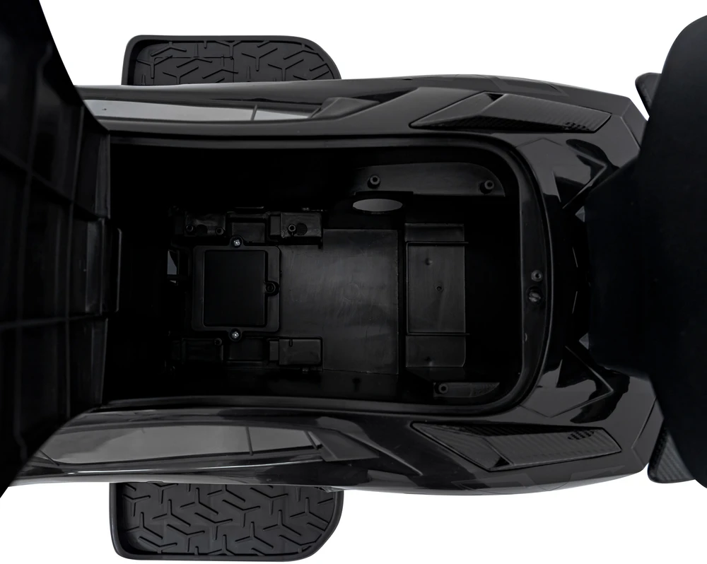 Roger Vaikiškas Lamborghini Aventador SV elektrinis triratukas su garsais ir LED šviesomis, iki 30 kg, juodas
