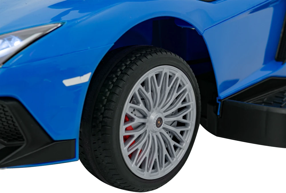 Ramiz Vaikiškas Lamborghini Aventador SV elektrinis triratukas su garsais ir LED šviesomis, iki 30 kg, juodas