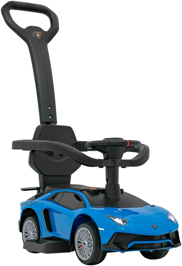 Ramiz Vaikiškas Lamborghini Aventador SV elektrinis triratukas su garsais ir LED šviesomis, iki 30 kg, juodas