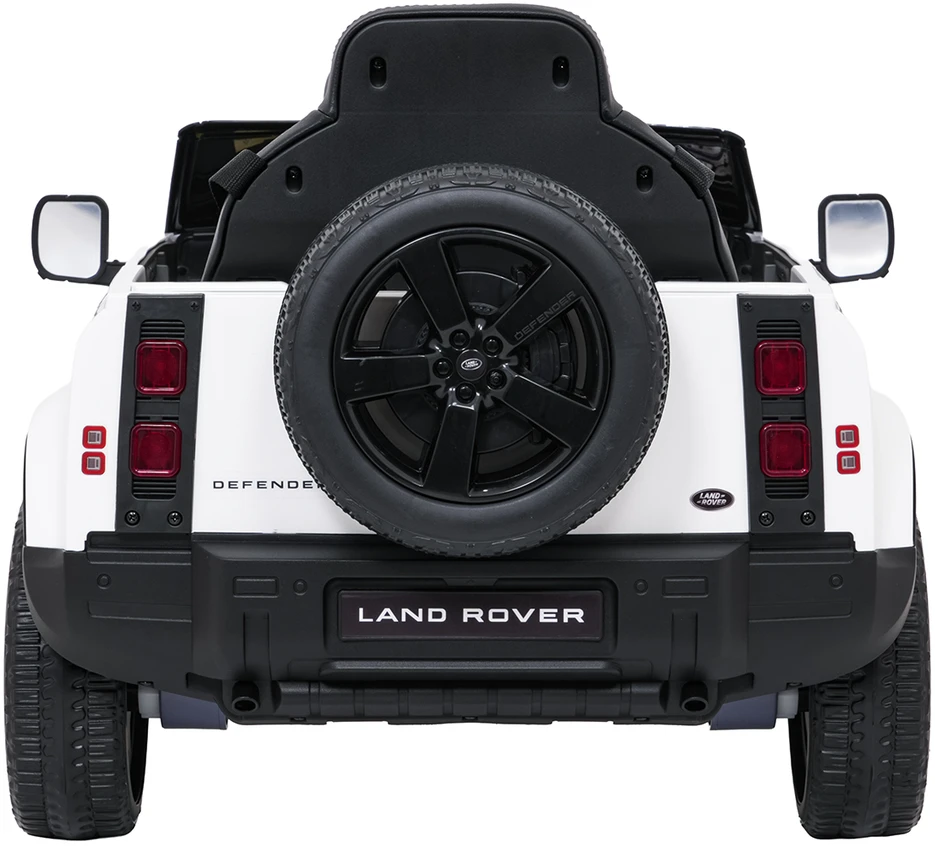 Vaikiškas Land Rover Defender baltas elektromobilis 12V