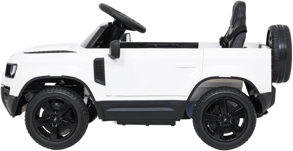 Vaikiškas Land Rover Defender baltas elektromobilis 12V