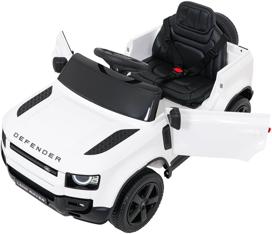 Vaikiškas Land Rover Defender baltas elektromobilis 12V