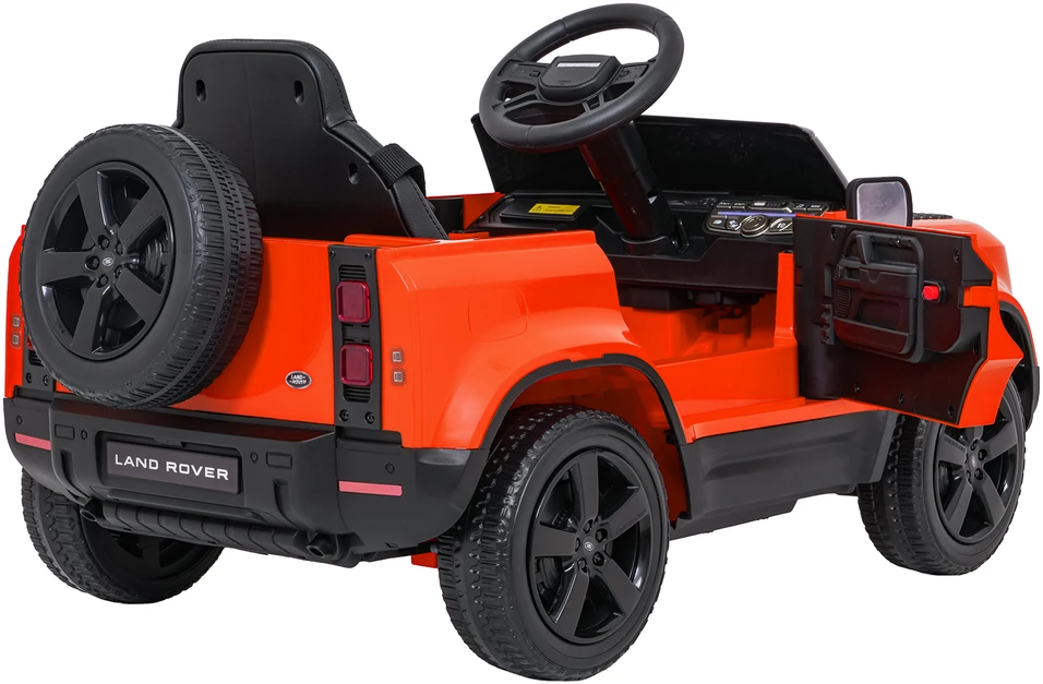 Vaikiškas Land Rover Defender elektrinis automobilis oranžinis