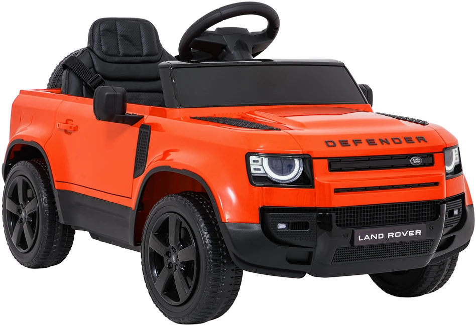 Vaikiškas Land Rover Defender elektrinis automobilis oranžinis