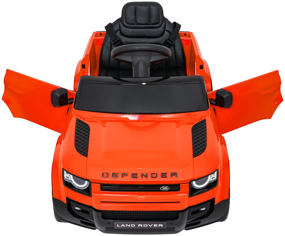 Vaikiškas Land Rover Defender elektrinis automobilis oranžinis