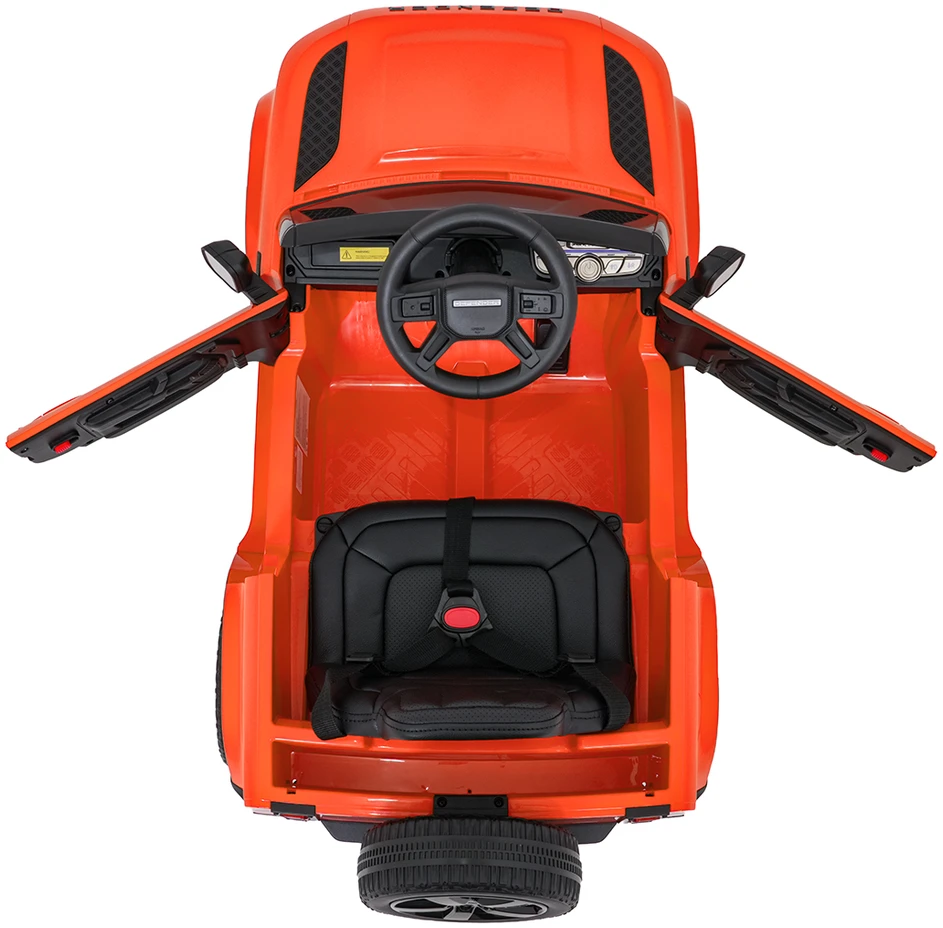Vaikiškas Land Rover Defender elektrinis automobilis oranžinis