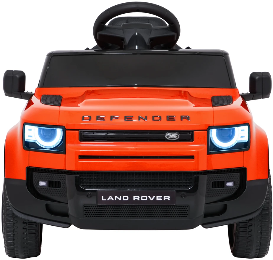 Vaikiškas Land Rover Defender elektrinis automobilis oranžinis