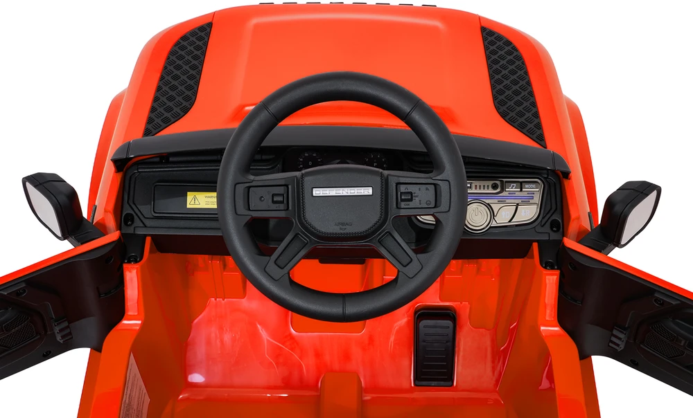 Vaikiškas Land Rover Defender elektrinis automobilis oranžinis