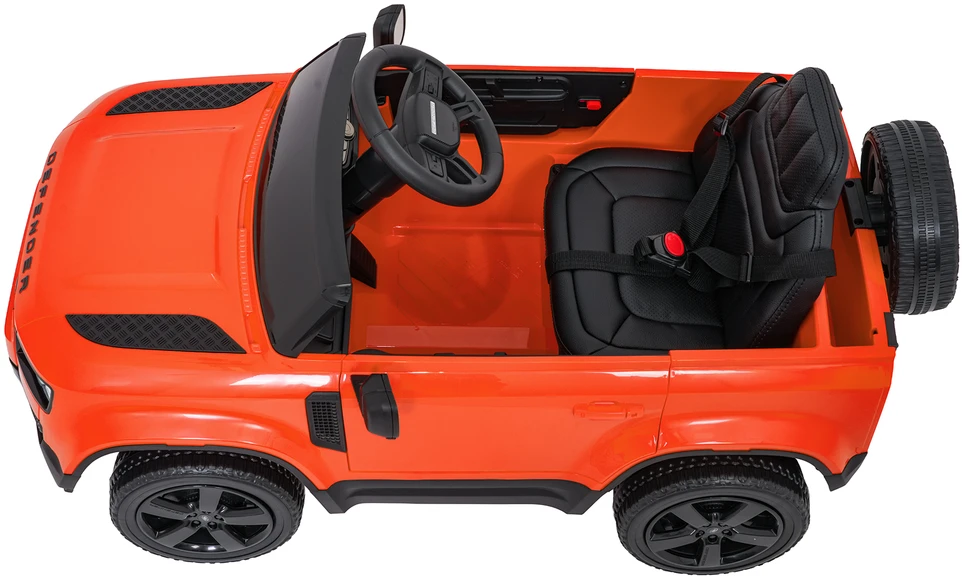 Vaikiškas Land Rover Defender elektrinis automobilis oranžinis
