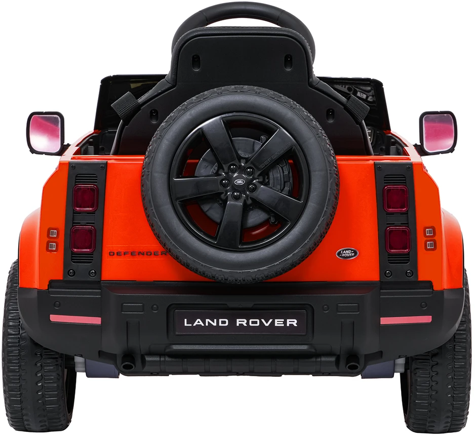 Vaikiškas Land Rover Defender elektrinis automobilis oranžinis